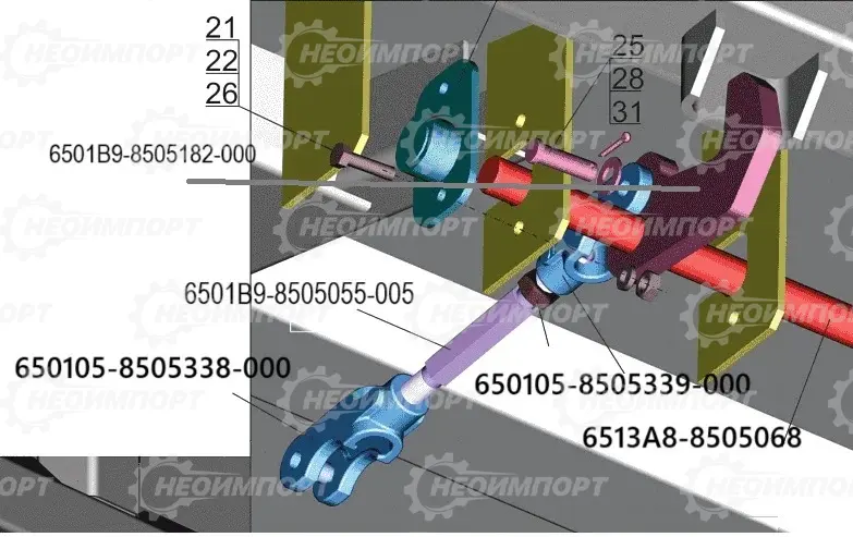 Вал запора борта 6513А8-8505068 ОАО МАЗ